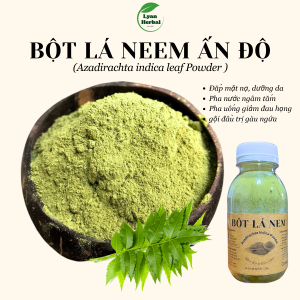 Bột Lá Nem Ấn Độ bột thiên nhiên dùng làm mặt mạ chăm sóc da mặt, tẩy tế bào chết, giảm mụn, giảm thâm dưỡng da