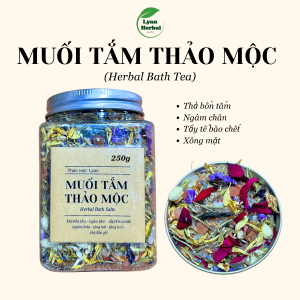 Muối tắm thảo mộc 250g/hủ (herbal bath tea) muối hồng himalayavà hoa khô