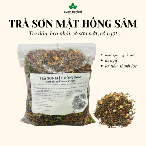 1 Kg Trà sơn mật hồng sâm thượng hạng loại ngon nhiều hoa nhài nhiều cỏ ngọt ngủ ngon, trà thảo mộc mát gan giải độc gan
