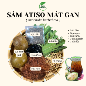 Sâm Atiso hạt chia mát gan 6 vị thảo mộc giúp mát gan thải độc gan, đẹp da, giảm mỡ, giảm mụn, thanh nhiệt ngày hè