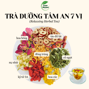 Trà "Dưỡng Tâm An" 7 vị thảo mộc giúp ngủ ngon, thư giản giảm căng thẳng mệt mỏi, mát gan đẹp da giảm stress