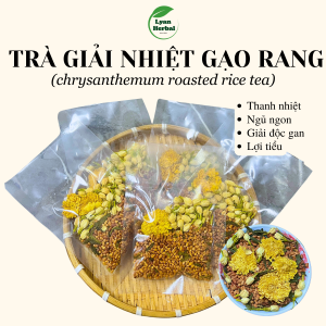 Trà "Thanh Nhiệt" Gạo rang hoa Cúc Nụ Nhài thảo mộc giúp ngủ ngon, thải độc gan, mát gan, giảm mỡ