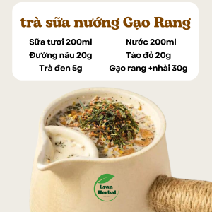 Trà sữa nướng Vân Nam (vị Gạo Rang nhài) nguyên liệu thảo mộc, trà sữa hottrend 