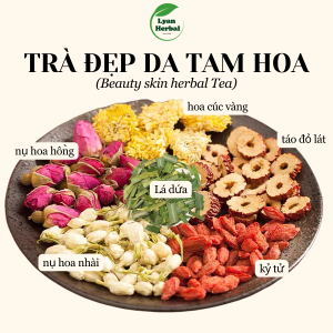Trà "đẹp da" tam hoa ngũ vị giúp đẹp da giảm mụn, thanh lọc cơ thể thải độc giảm mỡ giảm cân
