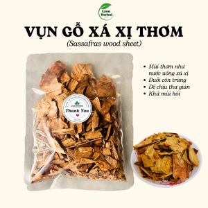 Vụn gỗ Xá Xị ( ẩm nhẹ gỗ tươi) thơm nồng tự nhiên dể chịu,  xua đuỗi côn trùng, thư giản tinh thần khử mùi hôi hiệu quả