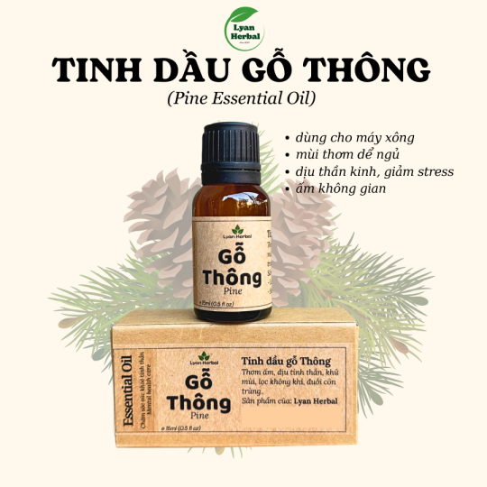 Tinh Dầu Gỗ Thông (Pine) 15ml, Tinh Dầu Thiên Nhiên cam kết đúng mùi tự nhiên