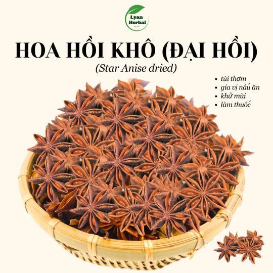 Hoa Hồi khô (Túi 1Kg) Đại Hồi gia vị nấu phở bò, nấu ăn, nấu thuốc Bắc...
