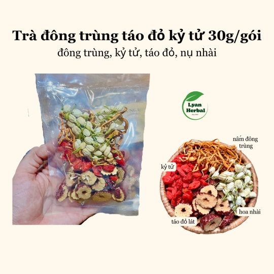 Trà đông trùng táo đỏ kỷ tử 30g/gói