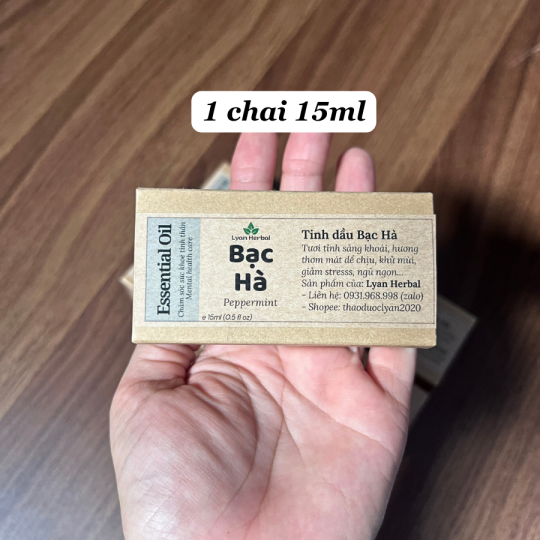 Tinh Dầu Bạc Hà (Peppermint Essential Oil) 15ml, Tinh Dầu Thiên Nhiên cam kết đúng mùi