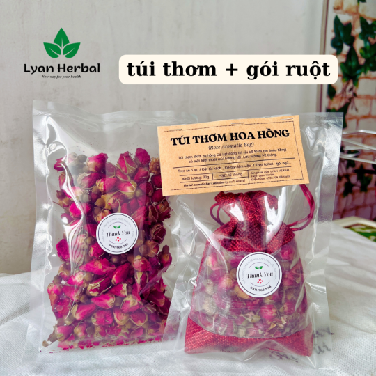 Túi thơm hoa hồng tự nhiên mùi thơm ngọt nhẹ khử mùi, thơm phòng, treo xe ô tô, treo tủ quần áo, đặt trong túi xách