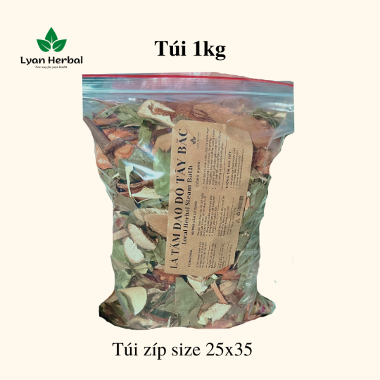Lá tắm Dao Đỏ Tây Bắc ( Túi 1 ký lô gam) nấu tắm mẹ bầu sau sinh, ngâm bồn, xông hơi giải cảm