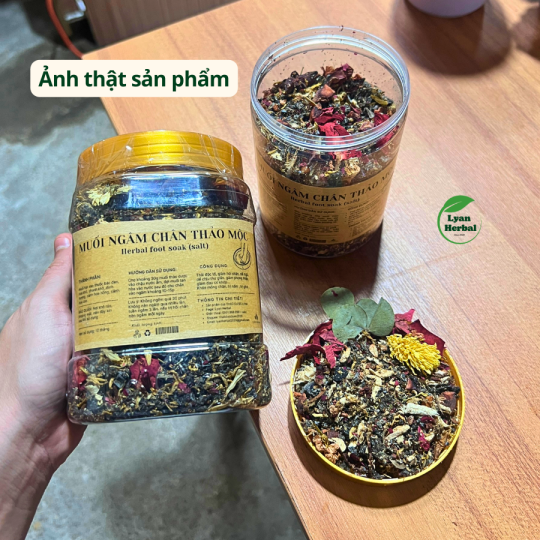 Muối ngâm chân Thuốc Bắc 500g/hủ (loại tốt) có quế hồi gừng khử hôi chân, giảm phong thấp,ngủ ngon