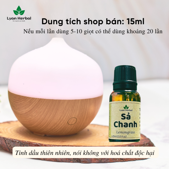 Tinh Dầu Sả Chanh ( Lemongrass Essential Oil) 15ml, Tinh Dầu Thiên Nhiên cam kết đúng mùi
