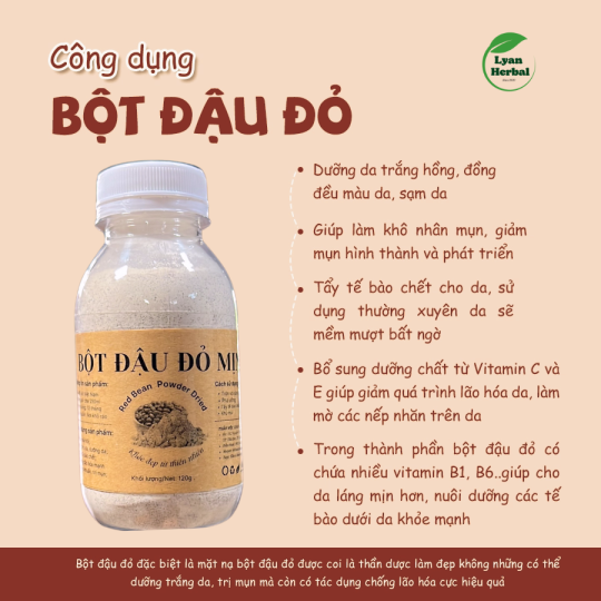 Bột Đậu Đỏ nguyên chất làm mặt nạ bột thiên nhiên đắp mặt dưỡng da 