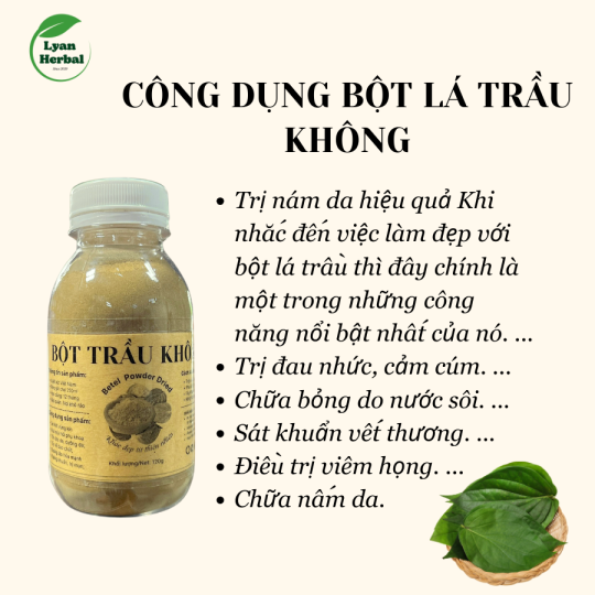 Bột Lá trầu không bột thiên nhiên dùng làm mặt mạ chăm sóc da mặt, tẩy tế bào chết, giảm mụn, giảm thâm dưỡng da- 1kg
