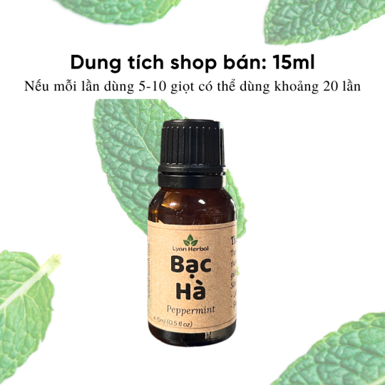 Tinh Dầu Bạc Hà (Peppermint Essential Oil) 15ml, Tinh Dầu Thiên Nhiên cam kết đúng mùi