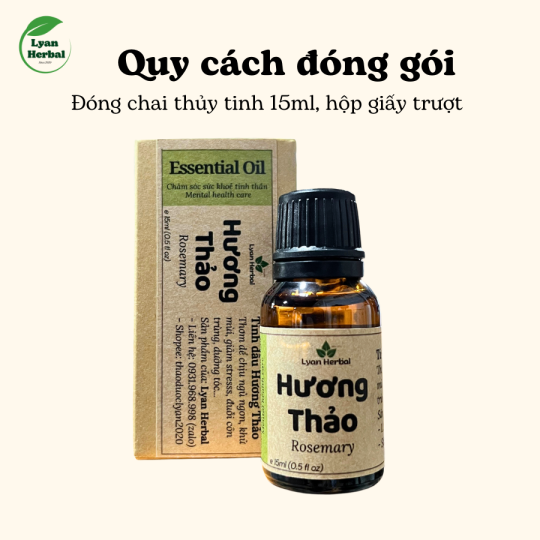 Tinh dầu Hương Thảo 15ml (rosemary) thiên nhiên xông phòng khử mùi thư giản dể ngủ, đuỗi muỗi, dùng cho spa, xông hơi
