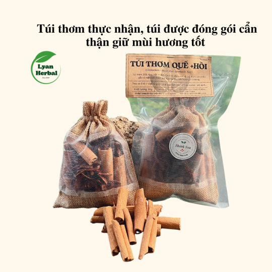 Túi thơm quế và hoa hồi túi thơm thảo mộc hương tự nhiên khử mùi treo xe ô tô khử mùi tủ lạnh khử mùi hôi giày dép