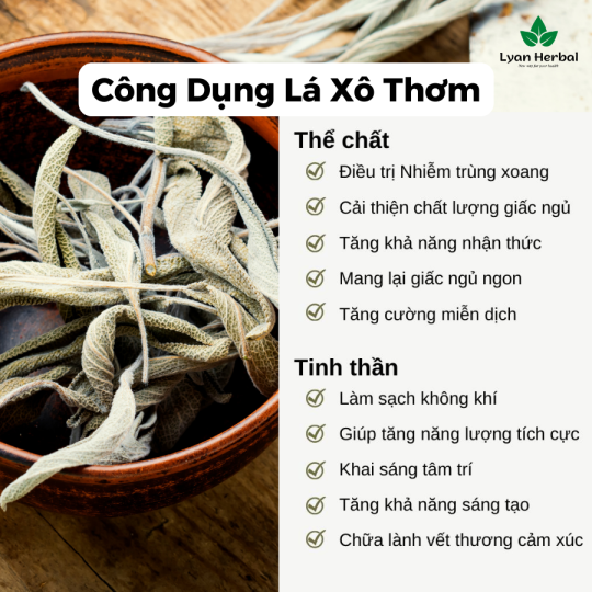 Túi thơm Lá Xô ( Sage) túi 40g mùi thơm nồng rỏ dịu thần kinh tốt