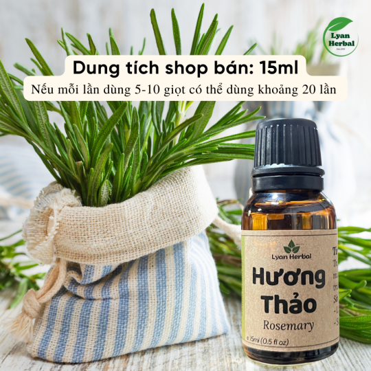 Tinh dầu Hương Thảo 15ml (rosemary) thiên nhiên xông phòng khử mùi thư giản dể ngủ, đuỗi muỗi, dùng cho spa, xông hơi