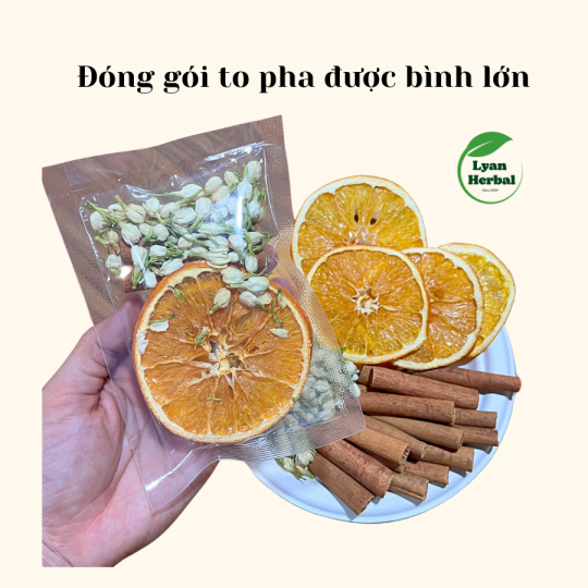 Trà " Tăng Đề Kháng" Cam Quế hoa Nhài trà thảo mộc giải cảm giảm đau họng, tăng sức đề kháng bổ sung vitamin C