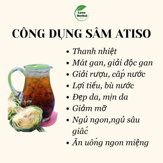 Sâm Atiso hạt chia mát gan 6 vị thảo mộc giúp mát gan thải độc gan, đẹp da, giảm mỡ, giảm mụn, thanh nhiệt ngày hè