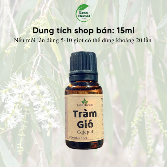Tinh Dầu Tràm Gió ( Cajeput Essential Oil) 15ml, Tinh Dầu Thiên Nhiên cam kết đúng mùi