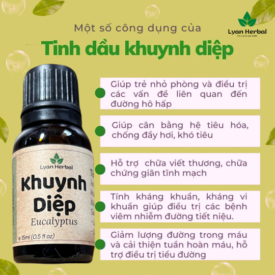 Tinh Dầu Khuynh Diệp ( Eucalyptus Essential Oil) 15ml, Tinh Dầu Thiên Nhiên Cam Kết Đúng Mùi