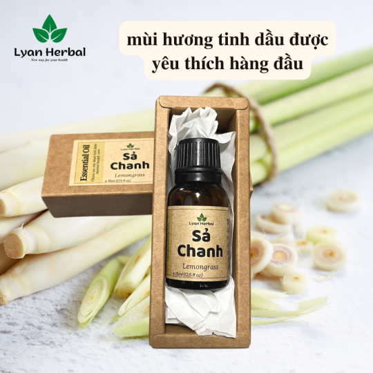 Tinh Dầu Sả Chanh ( Lemongrass Essential Oil) 15ml, Tinh Dầu Thiên Nhiên cam kết đúng mùi