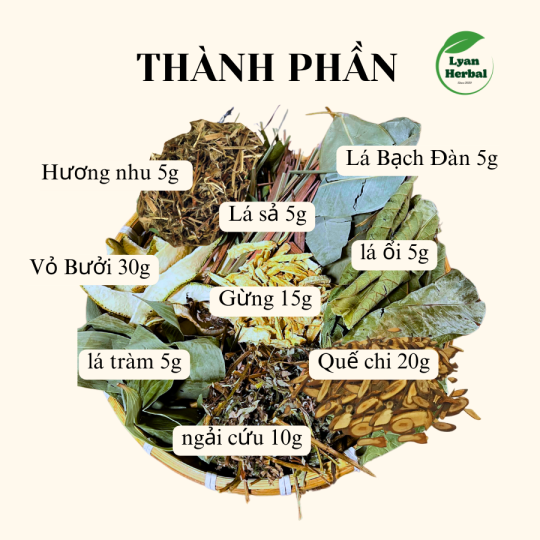 Gói xông hơi giải cảm giảm ho sốt giảm phong hàn cảm lạnh, hồi phục sức khỏe sau bệnh, tắm giảm rôm sẩy mẩn ngứa