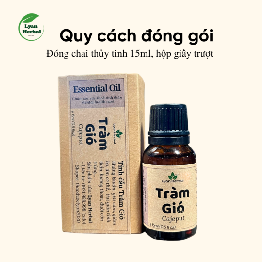 Tinh Dầu Tràm Gió ( Cajeput Essential Oil) 15ml, Tinh Dầu Thiên Nhiên cam kết đúng mùi