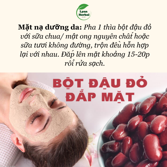 Bột Đậu Đỏ nguyên chất làm mặt nạ bột thiên nhiên đắp mặt dưỡng da 