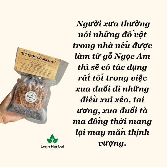 Túi thơm gỗ Ngọc Am (hoàng đàn) từ vụn ngọc am thơm tự nhiên may mắn tài lộc phong thủy