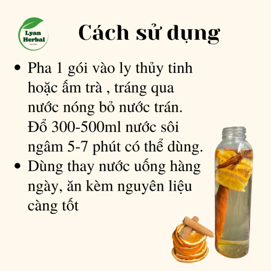 Trà " Tăng Đề Kháng" Cam Quế hoa Nhài trà thảo mộc giải cảm giảm đau họng, tăng sức đề kháng bổ sung vitamin C
