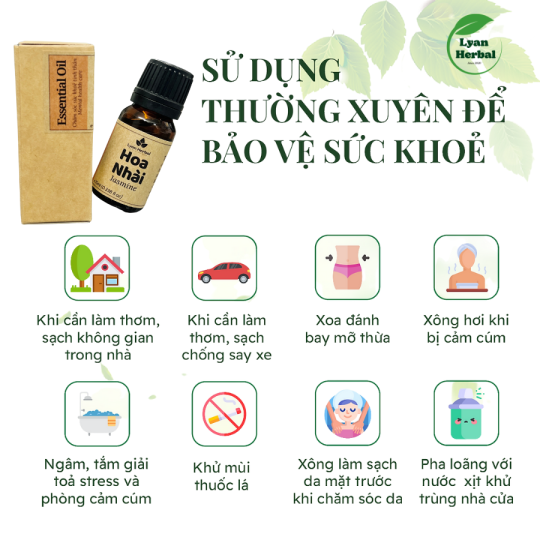 Tinh Dầu Hoa Nhài ( Jasmine Essential Oil) 15ml, Tinh Dầu Thiên Nhiên cam kết đúng mùi