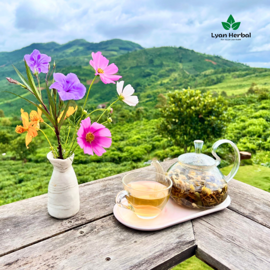 Trà "Thanh Nhiệt" Gạo rang hoa Cúc Nụ Nhài thảo mộc giúp ngủ ngon, thải độc gan, mát gan, giảm mỡ