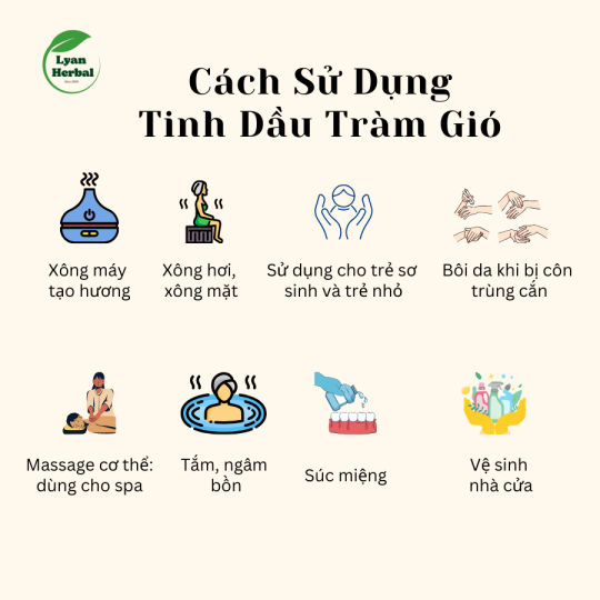 Tinh Dầu Tràm Gió ( Cajeput Essential Oil) 15ml, Tinh Dầu Thiên Nhiên cam kết đúng mùi