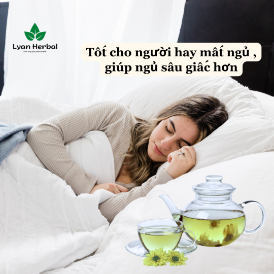 Trà "Dể Ngủ" Cúc Trắng thảo mộc giúp ngủ sâu giấc, thải độc gan, mát gan, thanh lọc cơ thể giảm thâm sạm mụn đẹp da
