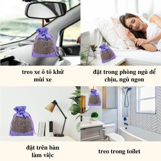 Túi thơm Oải Hương (Lavender) hương thơm tự nhiên thơm nồng màu tím đẹp