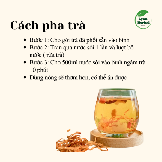 Trà "Bổ Dưỡng" đông trùng táo đỏ kỷ tử bồi bổ khí huyết bổ sung dinh dưỡng bổ máu hồi phục sức khỏe cho người bệnh