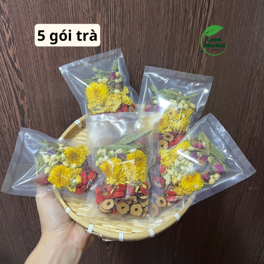 Trà "đẹp da" tam hoa ngũ vị giúp đẹp da giảm mụn, thanh lọc cơ thể thải độc giảm mỡ giảm cân
