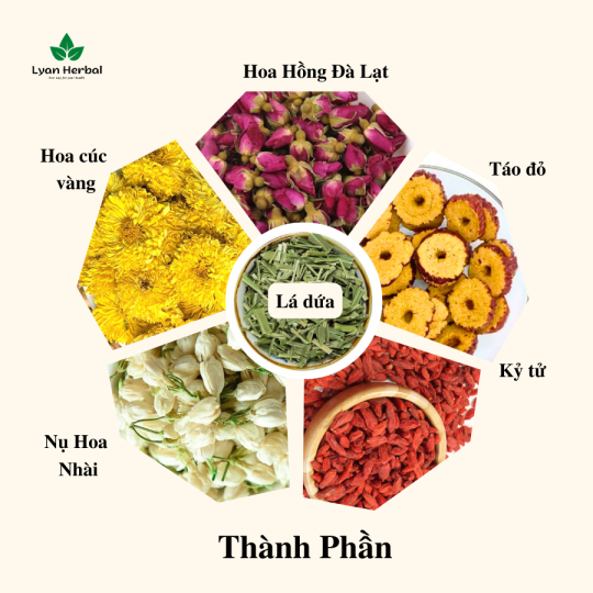 Trà "đẹp da" tam hoa ngũ vị giúp đẹp da giảm mụn, thanh lọc cơ thể thải độc giảm mỡ giảm cân