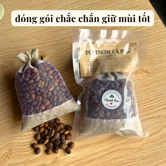 Túi thơm cà phê (coffee) túi 100g hạt hương thơm tự nhiên, khử mùi xe ô tô, thơm nhà cửa