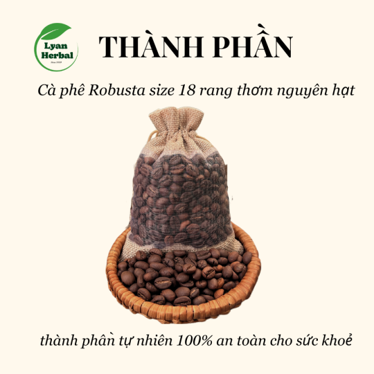 Túi thơm cà phê (coffee) túi 100g hạt hương thơm tự nhiên, khử mùi xe ô tô, thơm nhà cửa