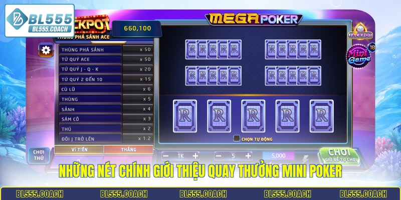 Những nét chính giới thiệu quay thưởng mini poker